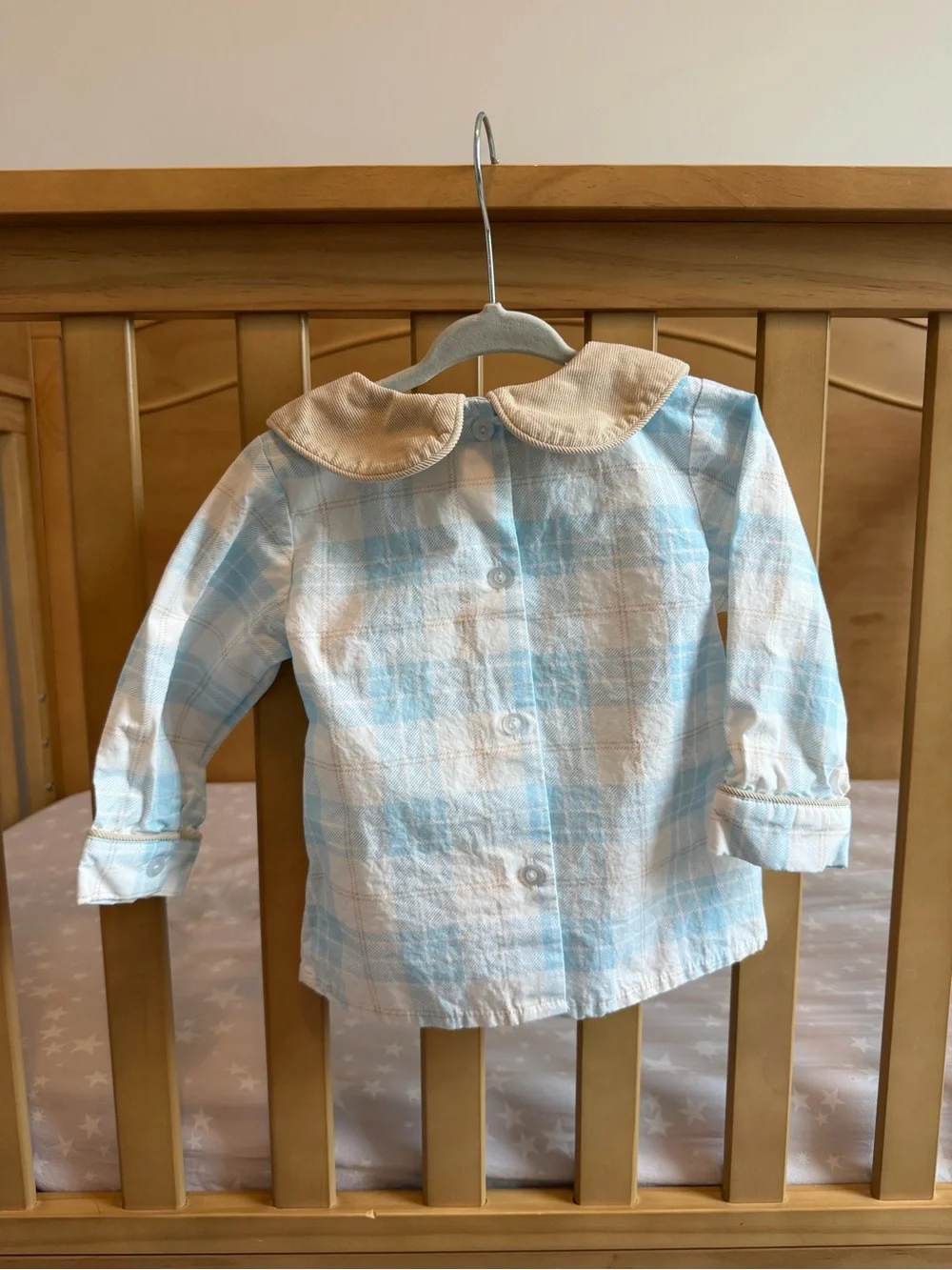 Stitchy Fish 18 Month Blue Plaid Peter Pan Collar Diaper Set